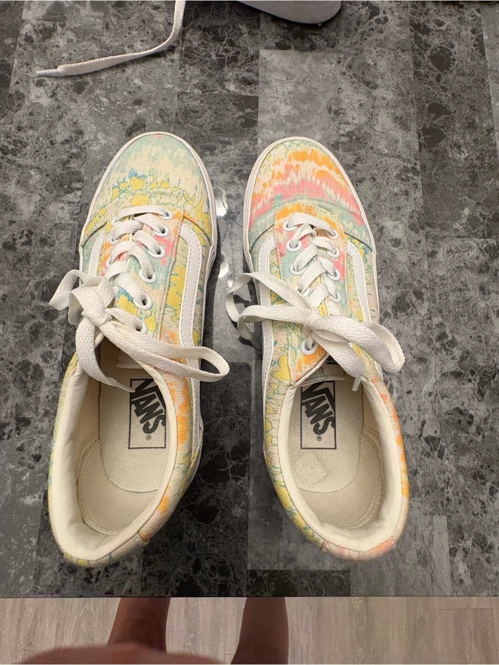 Vans Tie-Dye Old Skool Sneakers - White, Pink, Yellow, Green, Blue